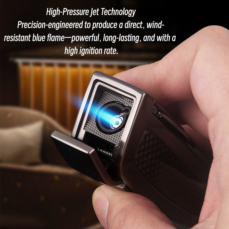 Honest Windproof Butane Lighter with Cutter for Lighting and Ignition – Premium Metal Material Gift