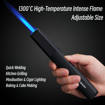 Honest Windproof Jet Torch Lighter Metal High Temperature Flame Large Capacity Outdoor Camping Moxibustion Tool