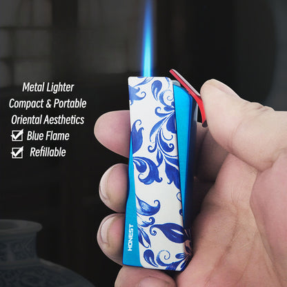Honest New Windproof Butane Metal Torch Lighter with Blue Flame for Incense, Moxibustion, and Fire Starter Wholesale