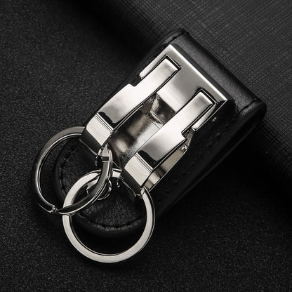 Honest Men's Business Leather & Metal Car Keychain Wholesale, Stylish Waist-Hang Design for Corporate Gifts