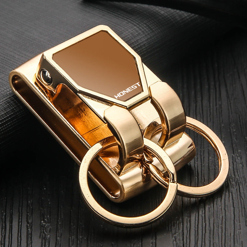 Honest Factory Direct Sale Men's Belt Keychain - Metal Double Ring Waist Hanging Keychain