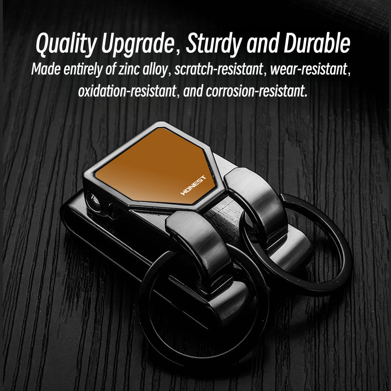 Honest Factory Direct Sale Men's Belt Keychain - Metal Double Ring Waist Hanging Keychain