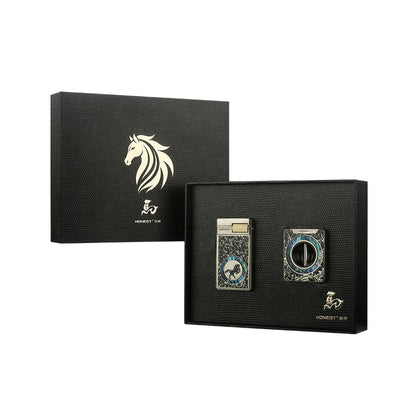 Honest 2026 New Windproof Butane Lighter with Flint Ignition, Dual Flame Modes, Moxibustion & Premium Gift Set