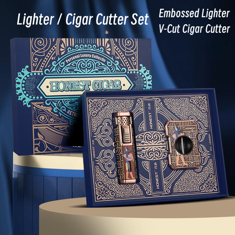 Honest Portable Lighter Set with Stainless Steel Precision Cutter New Men’s Tool Kit