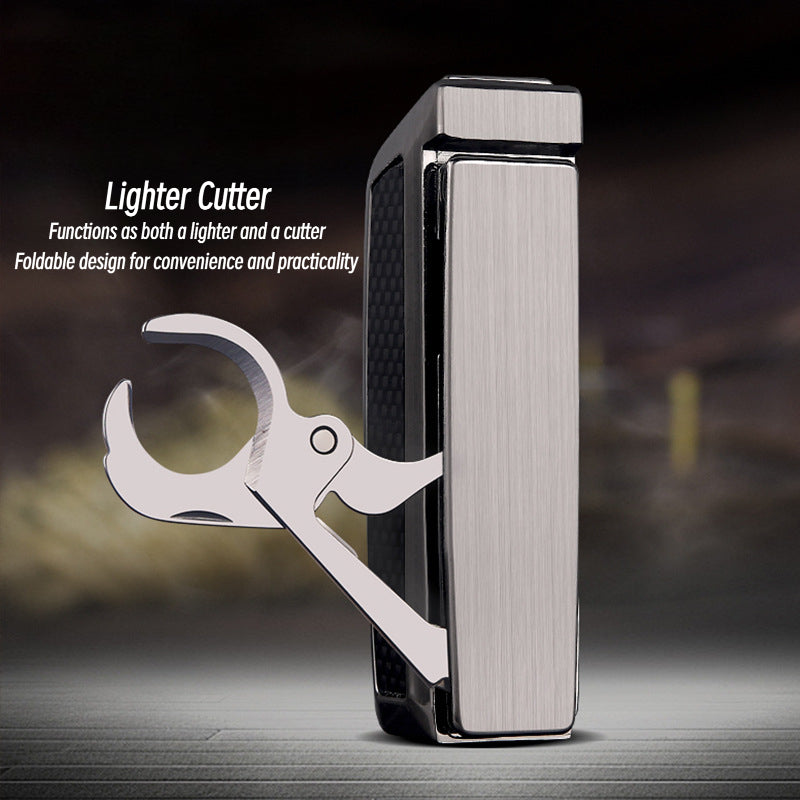 Honest Windproof Butane Lighter with Cutter for Lighting and Ignition – Premium Metal Material Gift