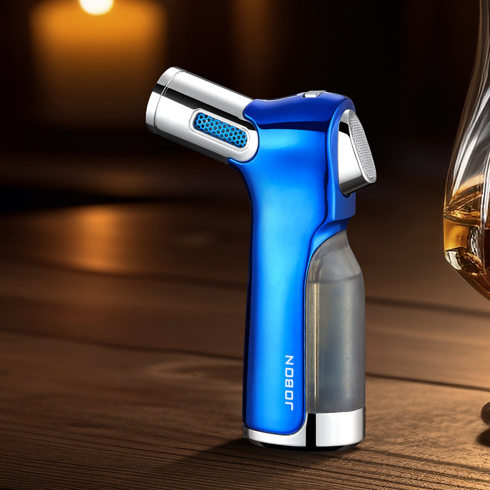Quad Jet Flame Torch Lighter Windproof Refillable Butane Lighter with Safety Lock for Outdoor BBQ, Camping, Kitchen Ignition & Multi-Purpose Use