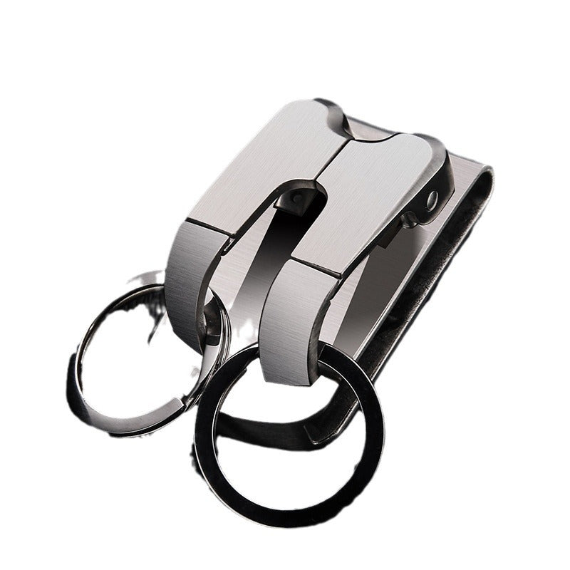 Honest 304 Stainless Steel Keychain for Men, Belt Loop Car Key Holder, Double Row Keychain, Small Wholesale Gift