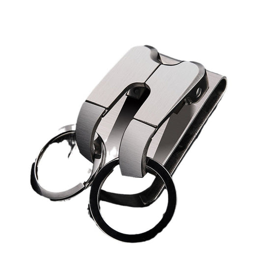 Honest 304 Stainless Steel Keychain for Men, Belt Loop Car Key Holder, Double Row Keychain, Small Wholesale Gift