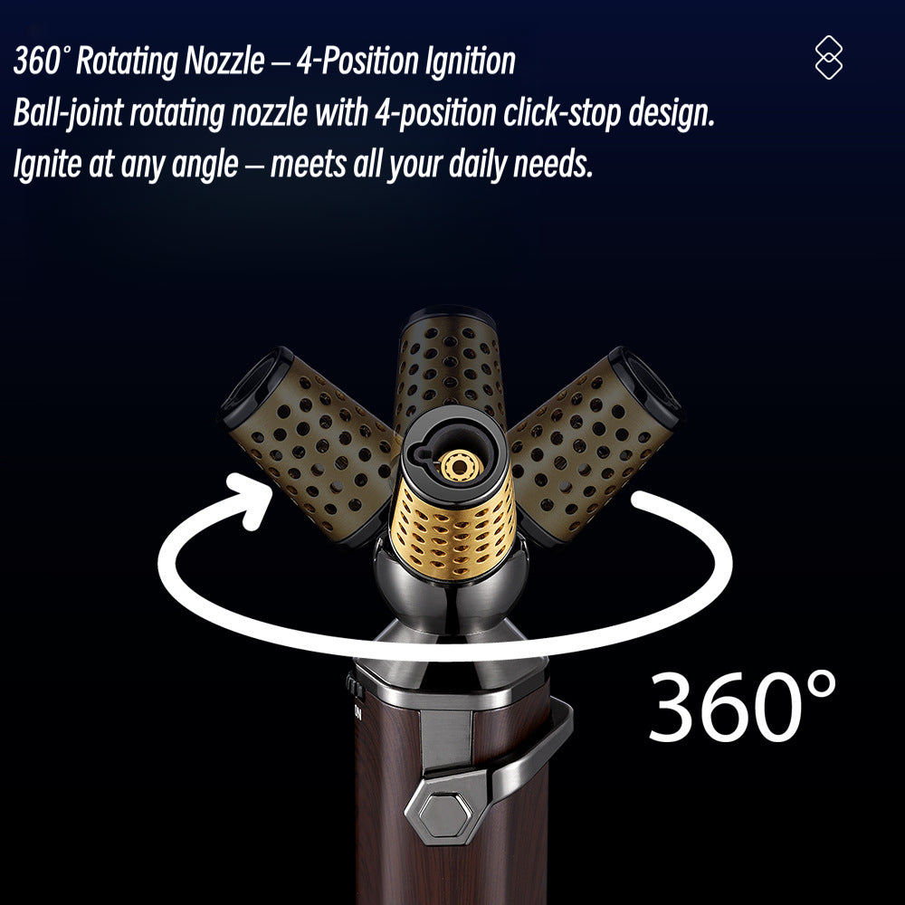 Kitchen Lighter with Rotatable Nozzle, Direct Flame Torch, Safety Lock