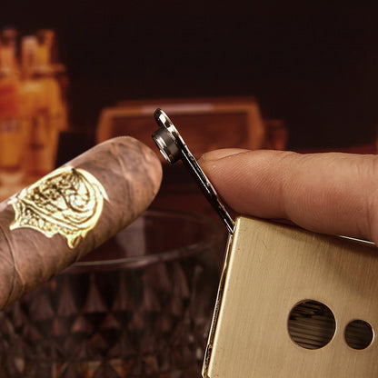 Honest 2026 New Windproof Metal Lighter with Dual Flames V-Shaped Design, Premium Business Gift Set