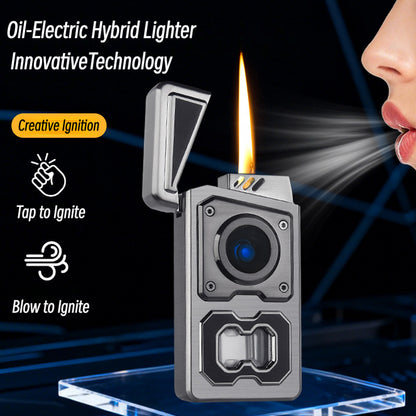 Honest Innovative Hybrid Fuel & Electric Multi-Function Lighter – Creative Strike & Blow Ignition Windproof Refillable Design for Wholesale & Outdoor Use