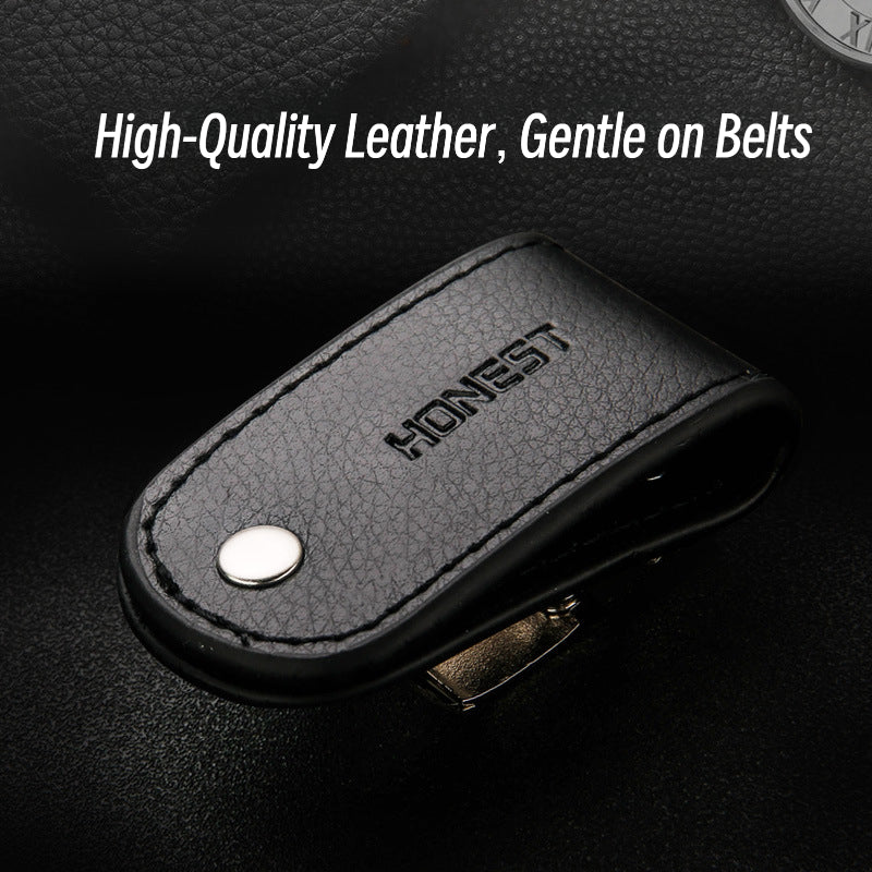 Honest Men's Business Leather & Metal Car Keychain Wholesale, Stylish Waist-Hang Design for Corporate Gifts