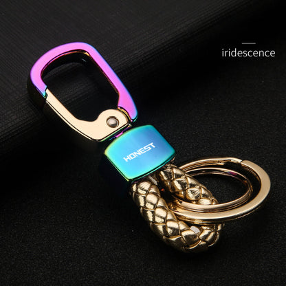 Honest Creative Braided Leather Keychain for Men and Women - Custom Metal Key Ring for Car Keys, Wholesale"