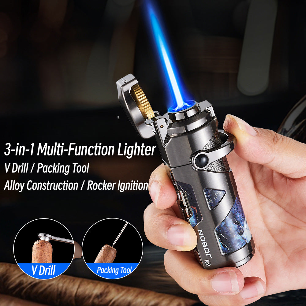 Windproof Metal Lighter with Foldable Multi-Function Spark Ignition and Arm Design