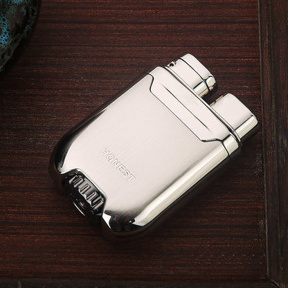 Honest Windproof Refillable Metal Butane Lighter with Jet Blue Flame for Stylish Men Gift