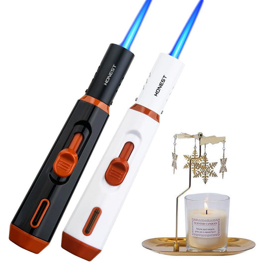 Refillable Butane Torch Lighter – Single Jet Flame for Candles, Grills, BBQ, and Camping (Gas Not Included)