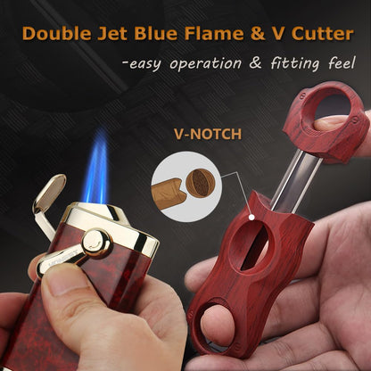 HONEST Double Jet Flame Torch Lighter – Pocket Lighter Gift for Men, Ideal for BBQ, Kitchen, Fireplace, and Candles