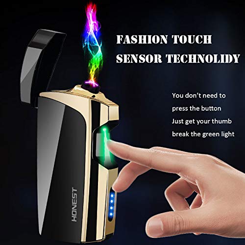 Windproof Arc Lighter – Rechargeable USB Plasma Lighter with LED Power Display for Cigarettes