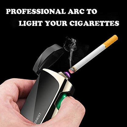 Windproof Arc Lighter – Rechargeable USB Plasma Lighter with LED Power Display for Cigarettes