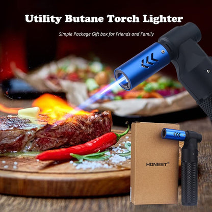 HONEST Adjustable Butane Blow Torch – Sleek Cooking Torch Lighter for Camping, Home Use, Welding, and Culinary Applications