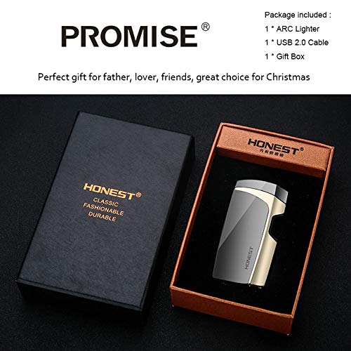 Windproof Arc Lighter – Rechargeable USB Plasma Lighter with LED Power Display for Cigarettes